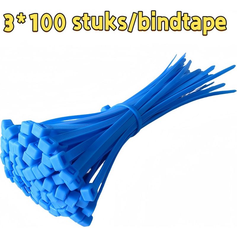 3er-pack Selbstsichernde, Multifunktionale Kabelbinder Aus Nylon Für Haushalt, Büro, Garten Und Werkstatt, 100 Stück Pro Packung, Blau