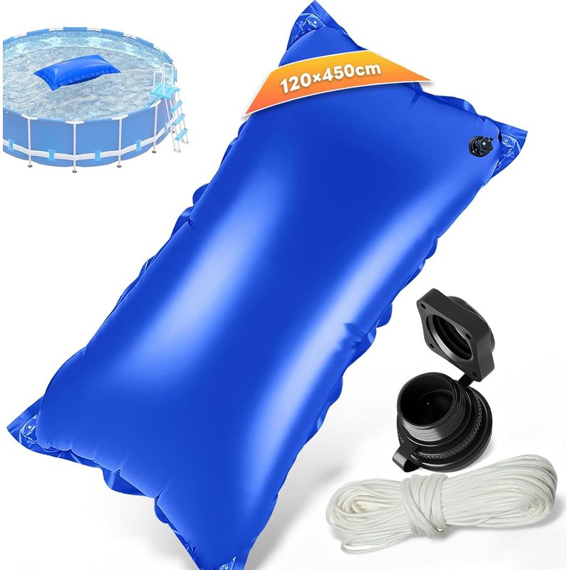 Winterfester Pool-schwimmball 120 X 450 Cm, Winterfester Pool-sitz Für Runde Und Rechteckige Pools, Winterfester Ball Für Aufstellpools, Doppelventile, Seile, Reparaturset