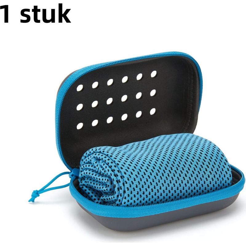 Schnelltrocknendes, Saugfähiges Und Erfrischendes Sporthandtuch Mit Eva-aufbewahrungsbox, 30 X 100 Cm, Für Fitness Und Outdoor-aktivitäten, Leuchtend Blau
