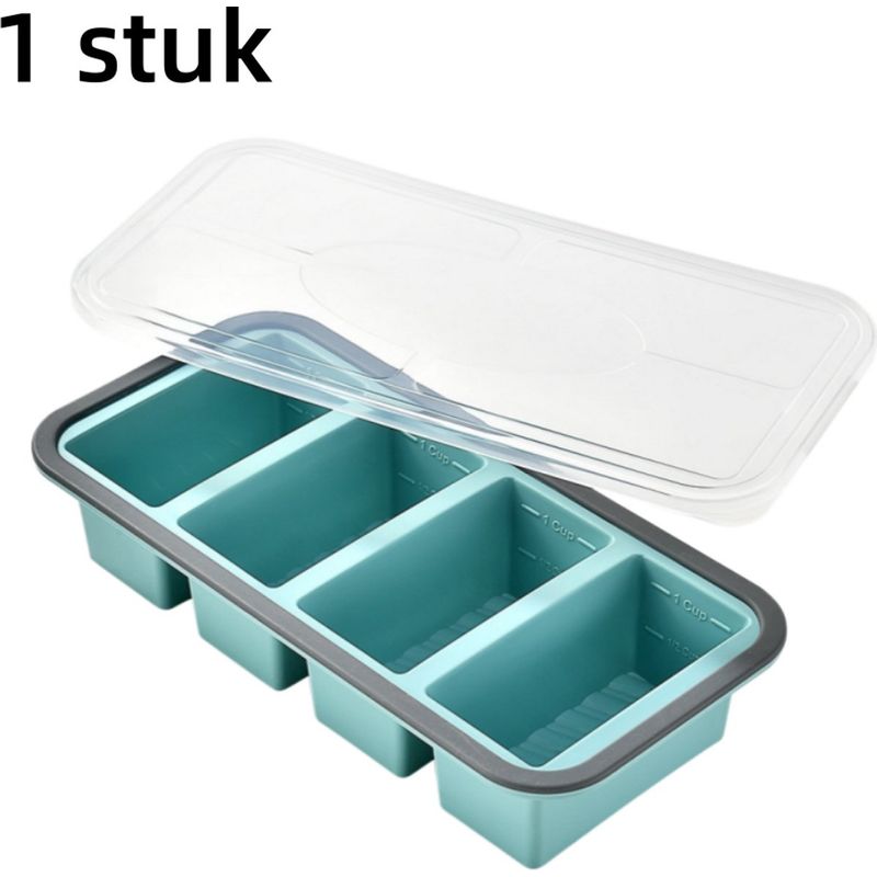 Hitzebeständige Silikon-kuchenform Mit 4 Fächern, 29,7 X 14,4 X 6 Cm, Blau