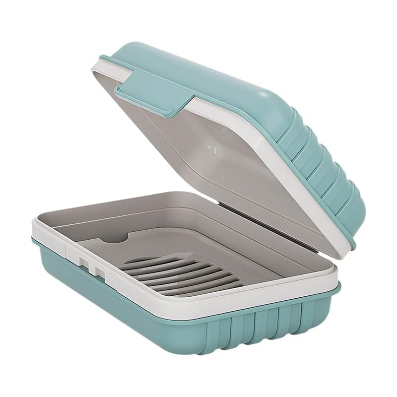 Seifenbox Mit Deckel, Tragbare Reiseseifenbox, Reiseseifenbox Mit Erhöhtem Boden, Wasserdichte Und Auslaufsichere Reiseseifenschale Für Dusche Und Outdoor, Blau