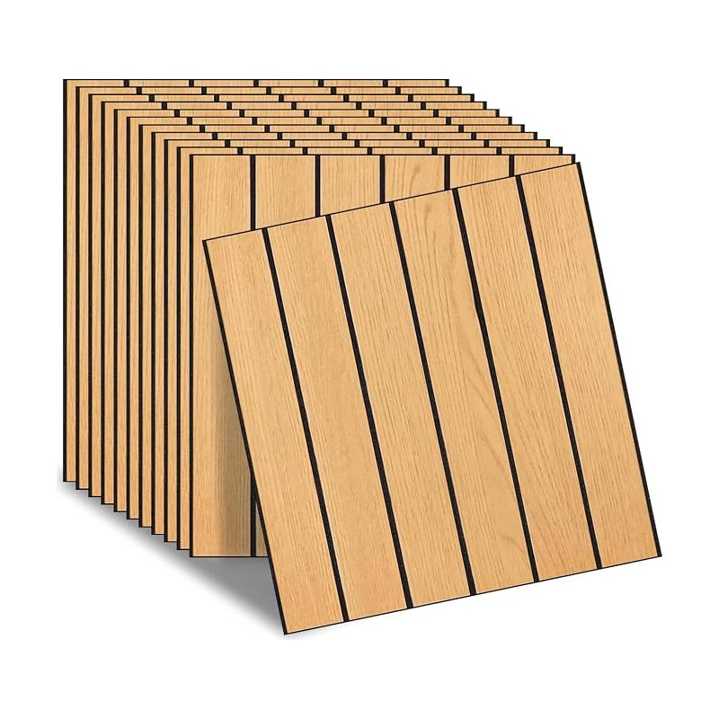Selbstklebende Holzwandpaneele, 30 X 30 Cm, Akustik-holzpaneele, Dekorative Pvc-schallschutzpaneele, Selbstklebende Wandpaneele Für Das Wohnzimmer (braun)