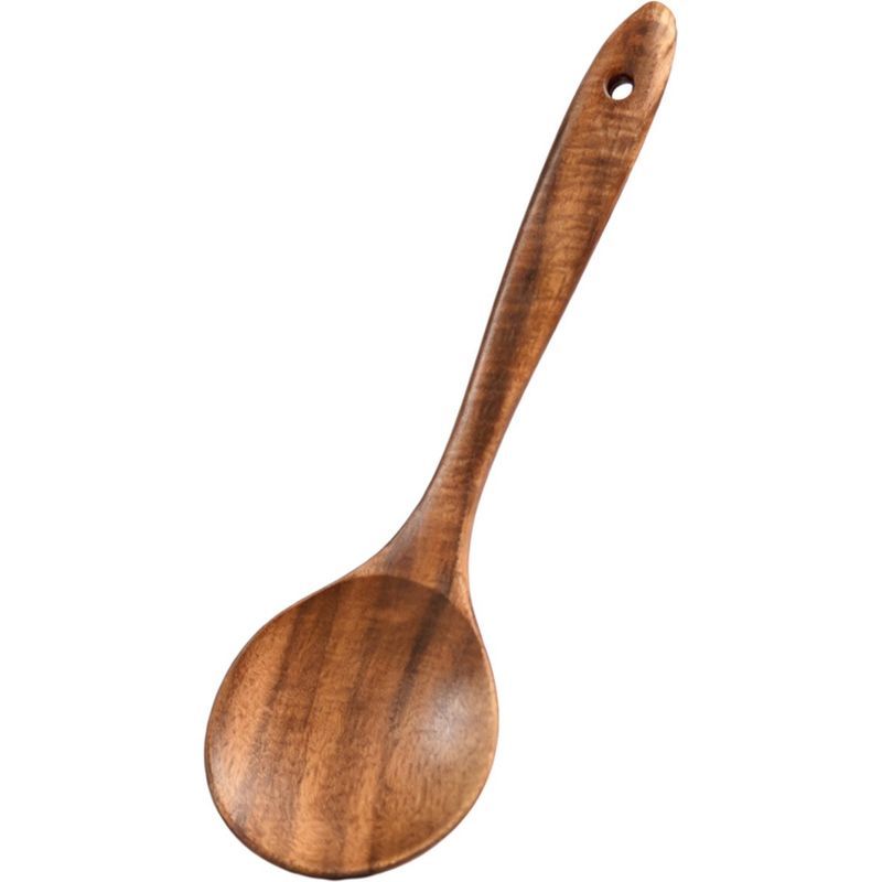 23,5 Cm Langer Kräuterlöffel Aus Teakholz, Hitzebeständig Für Beschichtete Pfannen