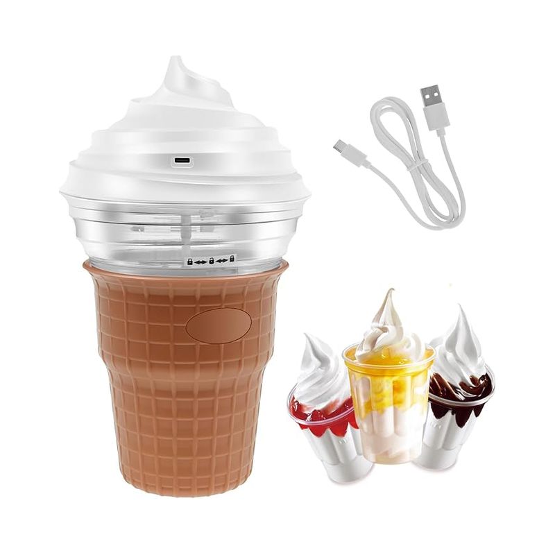 Mini-eismaschine 450 Ml, Eismaschine Für Eiscreme, Sorbets, Frozen Yogurt, Eiswürfelbehälter