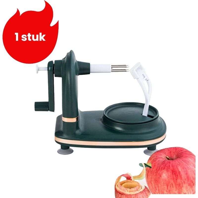 Multifunktionaler Handschäler Für Äpfel Und Anderes Obst Mit Praktischer Klinge Zum Einfachen Schälen Und Schneiden, Dunkelgrüne Farbe