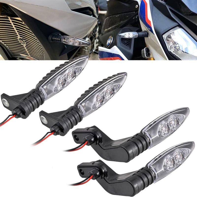 Led-blinker Für Motorräder, Vorne Und Hinten, Kompatibel Mit Bmw F650gs F700gs F800g F800r F800s F800st Hp2 Sport K1200r K1300r R1200gs R1200r, Amber (weiße Linse)