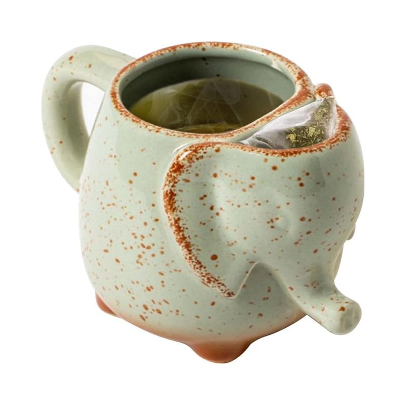 Keramikbecher Mit Elefantenmotiv, Tee- Und Kaffeebecher, Tierbecher Für Heiße Und Kalte Getränke, Geschenk Für Tierliebhaber, Tee, Kaffee, Saft, Wasser Und Suppe