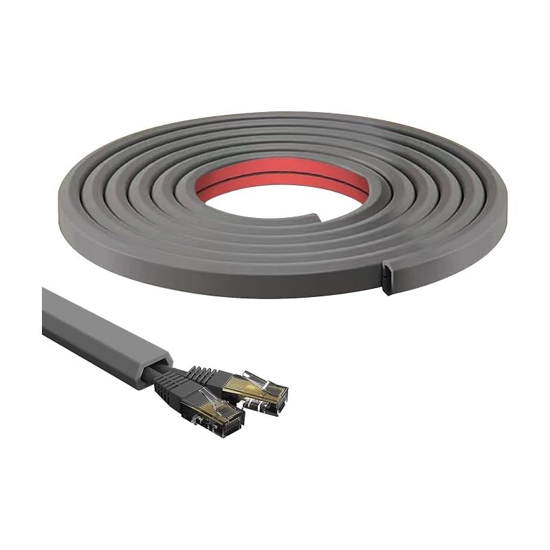 Kabelkanal Flexibles Pvc Halbrund 15x10mm Mini-kabelkanal Wandmontage (grau, 5m)