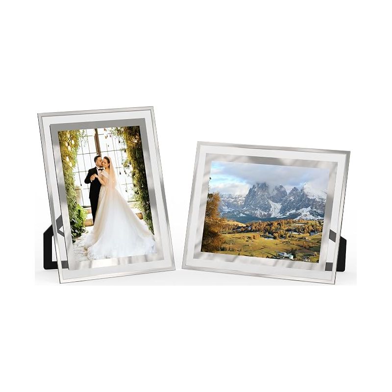 Cadre Photo 13x18 Verre, Transparent Cadres Photos Argenté 13x18 Photos De Mariage Portraits Animaux Paysages, Anniversaire Noël
