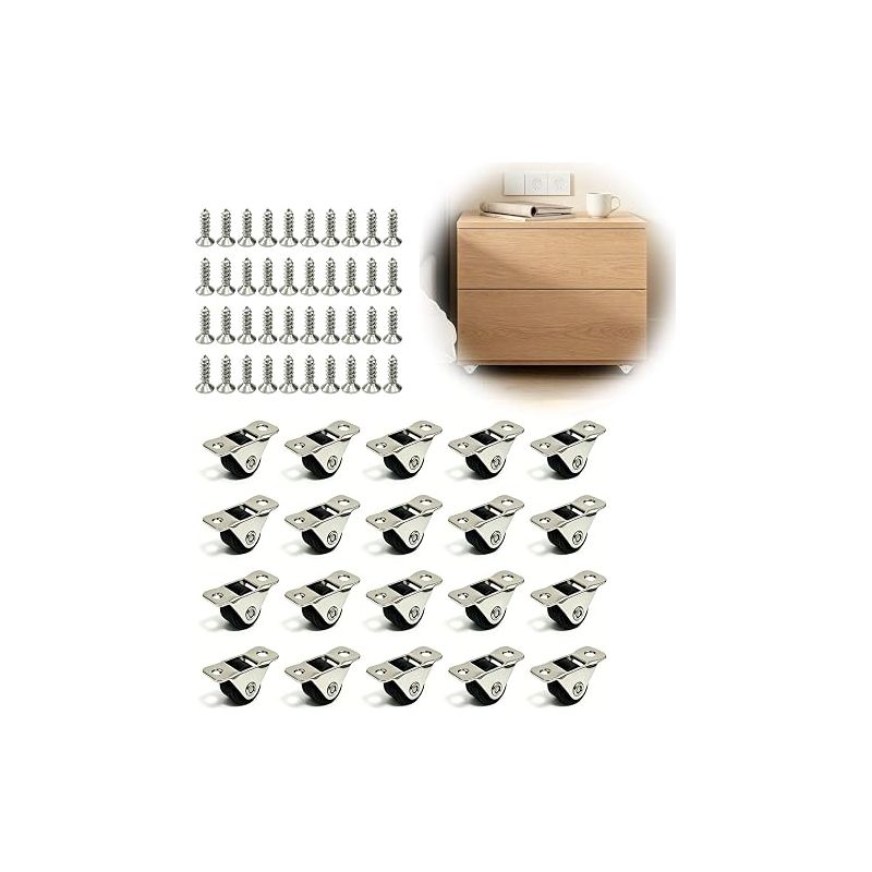 Mini-möbelrollen Mit Schrauben, Leise, Spurlos, Flach, Für Kleiderschrankschubladen, Aufbewahrungsboxen, Pflanzenständer, Büro, Küche, Schlafzimmer