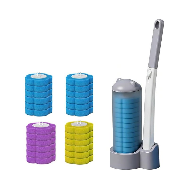 Toilettenbürste Und Halterungen, Austauschbare Toilettenbürste, Badezimmerreinigungsprodukte Und -zubehör, Tiefenreinigung Der Toilettenbürste (grau)