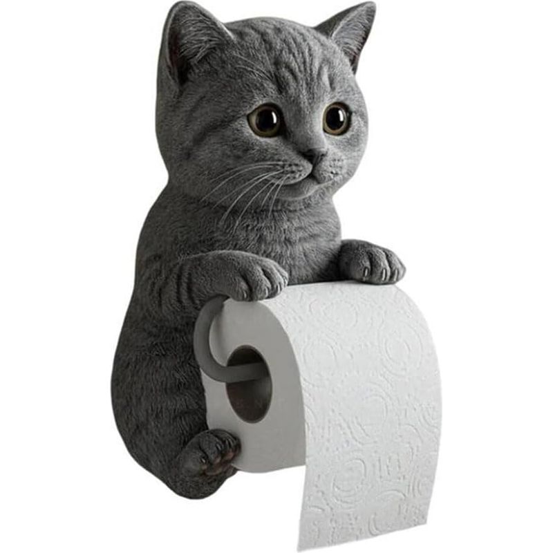 3d-katzen-toilettenpapierhalter – Lustiger Wandrollenhalter, Katzendekoration Für Badezimmer Und Küche, Originelles Geschenk Für Katzenliebhaber
