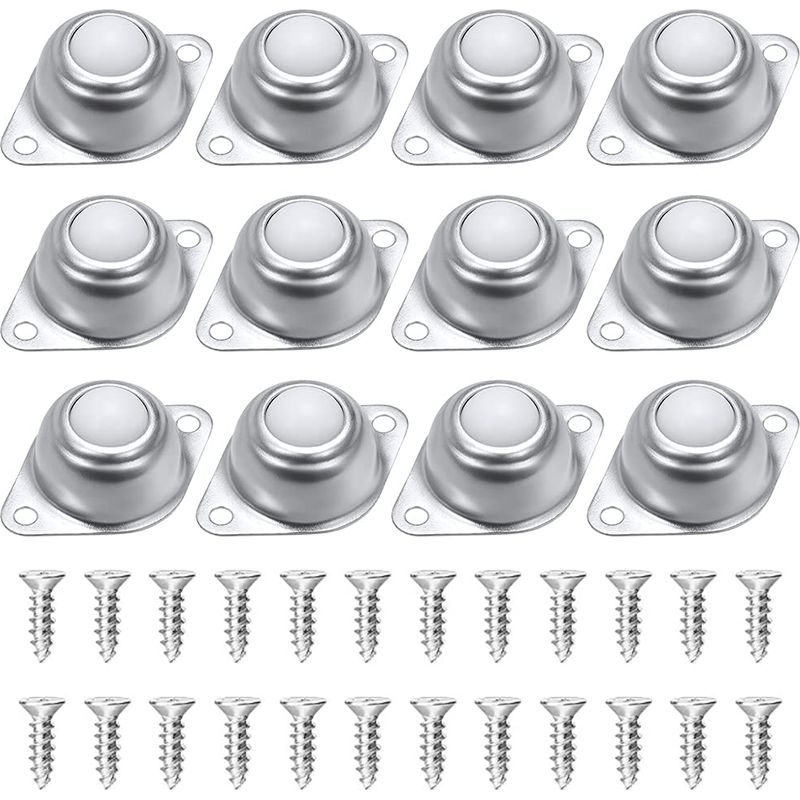 Kugelgelagerte Rollen Für Möbel, Set Mit 12 Kugelgelagerten Transferrollen, Kugellager Aus Nylon Und Edelstahl, Mit 24 Schrauben, Für Gepäckwagen, Möbel, Rollstühle