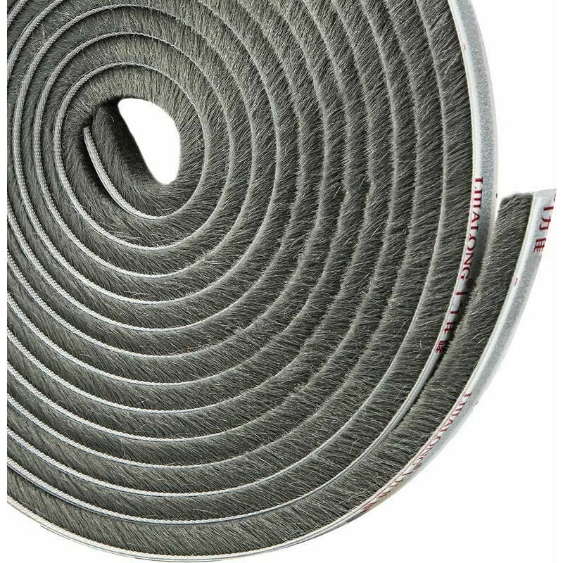 Selbstklebende Bürstendichtung Für Schiebetürenschränke, Kälte- Und Staubisolierend, 4,9 M X 5 Mm X 9 Mm, Grau. – Inhhub