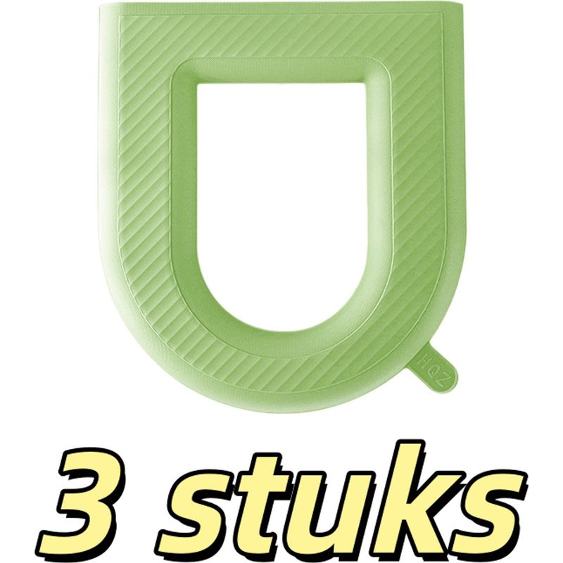 Set Mit 3 Waschbaren Und Fleckenabweisenden Eva-toilettensitzbezügen, 39 X 43 X 5 Cm, Für Toiletten Zu Hause Und In Hotels, Grün