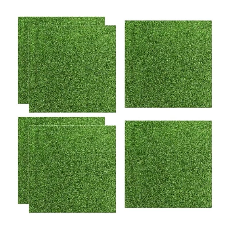Gazon Artificiel Miniature 15x15 Cm, Fausse Pelouse Exterieur, Tapis Gazon Synthetique Jardin, Balcon, Terrasse Aménagement Paysager, Herbe Mousse Bionique