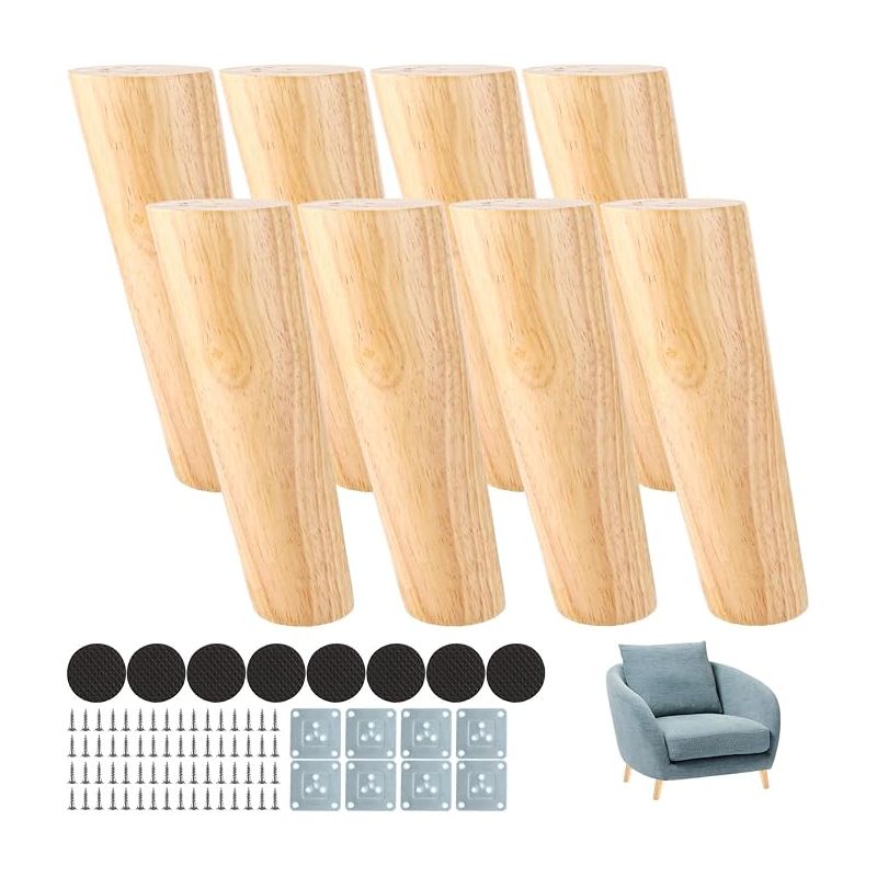 Holzmöbelbeine, 15 Cm, Holzmöbelbeine, Möbelbeine Mit Montageplatten Und Schrauben Für Betten, Schränke, Tische Und Stühle