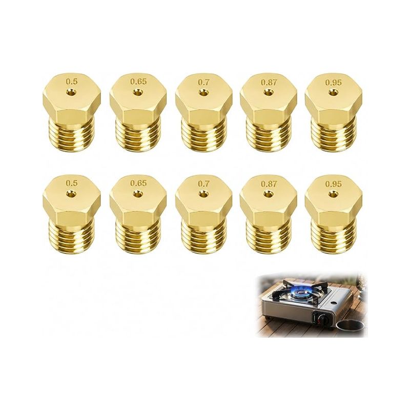 Butangasdüsen-set, Lpg-universal-umrüstset (0,6 Mm, 0,8 Mm, 0,9 Mm), Butan-injektor Für Gasherde, Gasflaschen-umrüstkappe, Kochzubehör