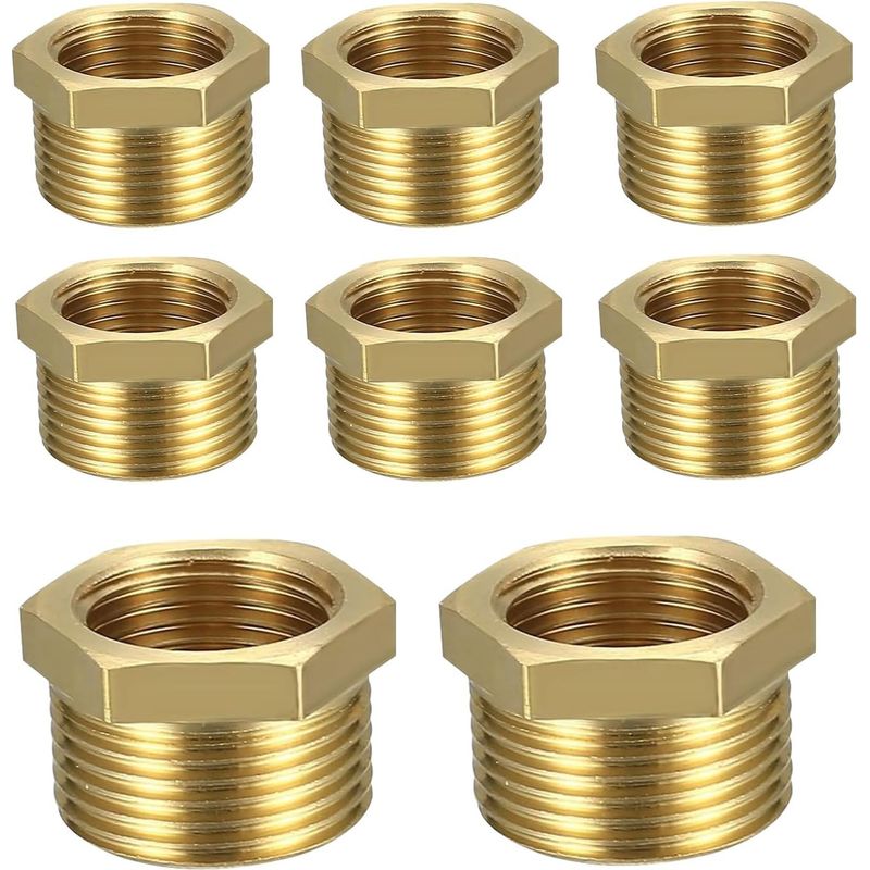 Messing-reduzierstück, 8er-set, 3/4" Auf 1/2" Außen-/innengewinde. Messing-reduzierstück, 3/4" Auf 1/2" Außen-/innengewinde Für Rohrverbindungen, Industrielle Anwendungen.