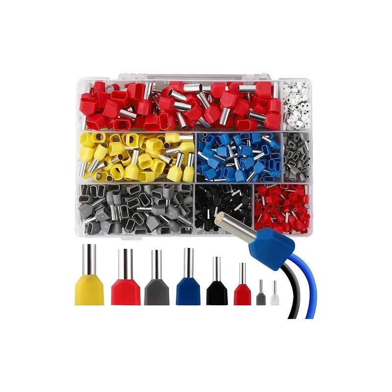 Doppelcrimp-bits (0,5–10 Mm²), Doppelcrimp-aderendhülsen, Vorisolierte Elektrische Steckverbinder, Kabelschuhe Mit Messingkern, Doppel-schnellverbinder
