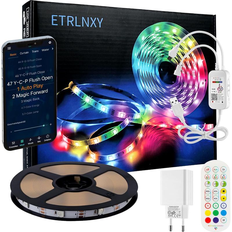 6 M Led-streifen Mit Led-tv-hintergrundbeleuchtung Für 85- Bis 105-zoll-smart-tvs, App- Und Fernbedienungssteuerung, Musiksynchronisation, Usb-anschluss, Integrierte Led-ic-beleuchtung Für Die Tv-deko
