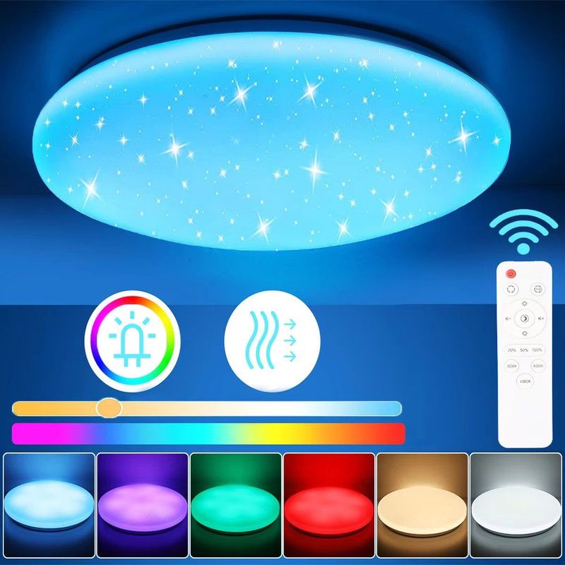 36-w-rgb-led-deckenleuchte – 39 Cm Sternenhimmel – Dimmbar – Stimmungsbeleuchtung Für Wohnzimmer Und Bar