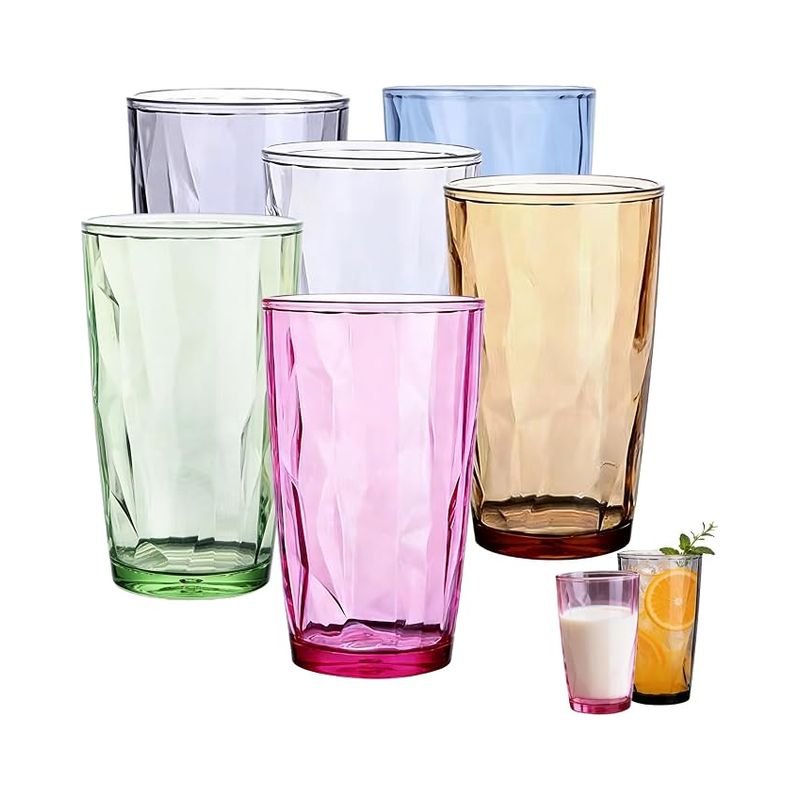 Set Bunter Gläser: Acryl-cocktailgläser, Longdrinkgläser Für Zuhause Und Gastronomie, Saftgläser, Getränkegläser, Küchengläser