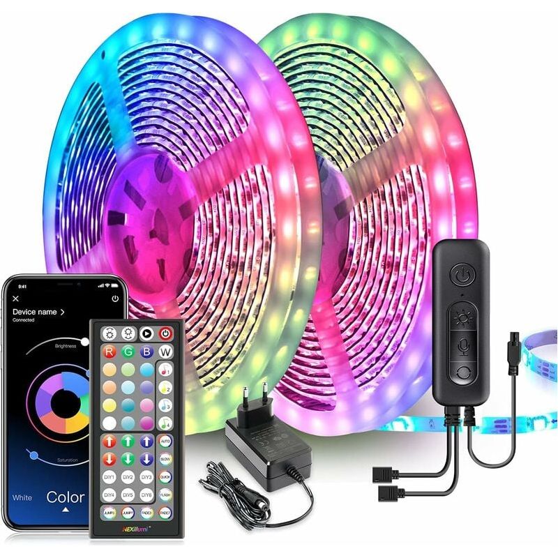 Ultralanger, 20 M Langer, Heller Led-streifen, 5050 Rgb-leds, Steuerbar Per Fernbedienung Und App, Synchronisiert Mit Dem Rhythmus Der Musik, Led-streifen Für Schlafzimmer, Hochzeiten, Partys, Weihnac