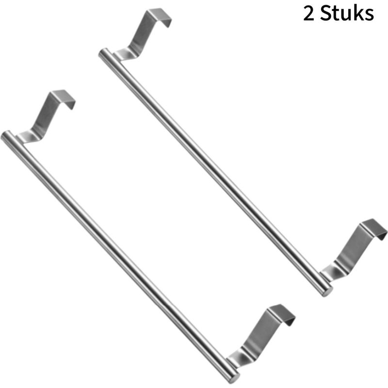 Set Aus 2 Edelstahl-wandregalen, Kein Bohren Erforderlich, 36 Cm, Zur Multifunktionalen Aufbewahrung Von Küchenutensilien, Naturfarbe
