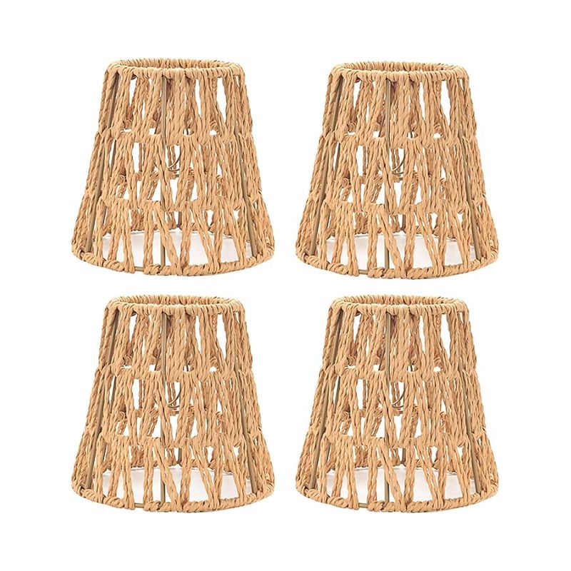 Kleine Böhmische Rattanlampenschirme, Handgeflochtene Rattanlampenschirme Aus Seil, Lampenschirme Aus Naturrattan, Rattanlampenschirme Für Tisch-, Steh-, Decken- Und Spiegellampen