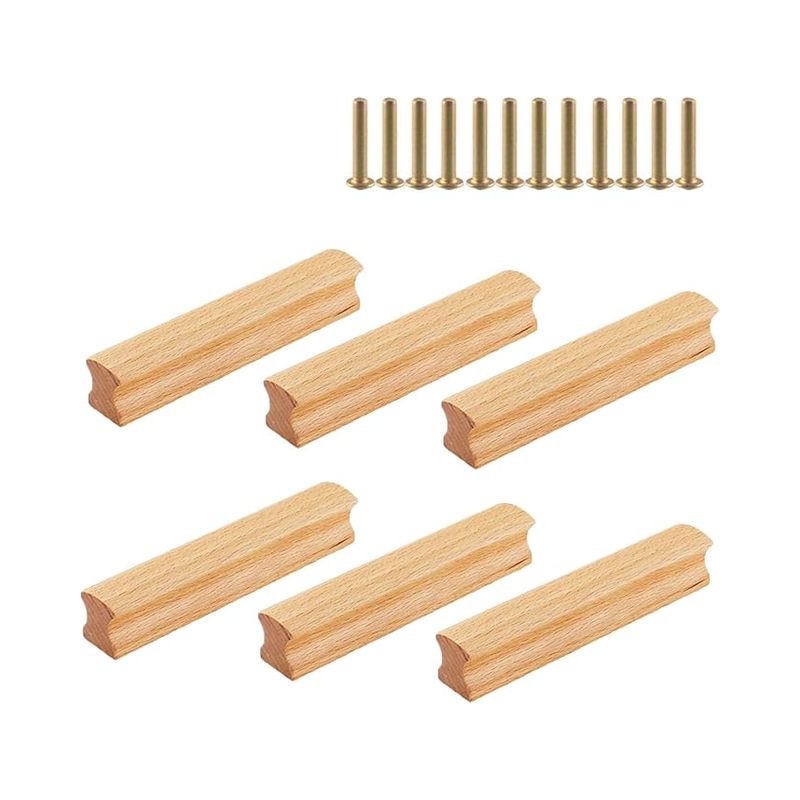 Möbelgriff Aus Holz, Massivholz-möbelgriffe Mit Schrauben, 64 Mm Lochabstand, Schrankgriff, Für Kleiderschrank, Schreibtisch, Couchtisch