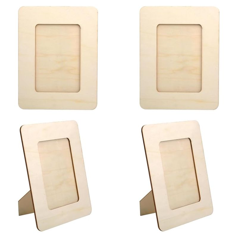 Rechteckige Holzbilderrahmen, Natürliches Diy-set, Kinderbilderrahmen, Befüllbare Fotodisplays Für Tischaufstellung Und Diy-projekte