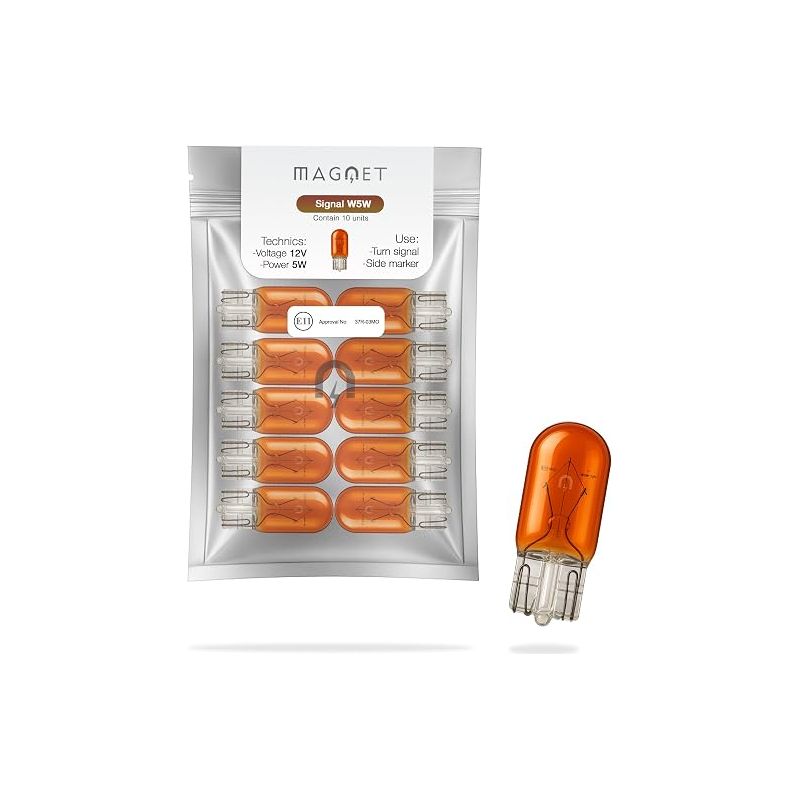 Magnetische Halogenlampen – T10 W2.1 X 9.5d – Auto/motorrad: Blinker, Standlicht, Innenraumbeleuchtung – Orange