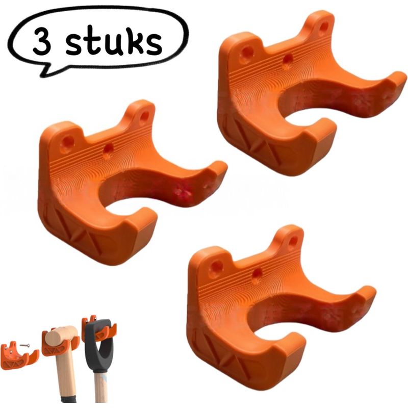 Set Mit 3 Orangefarbenen Gartenwerkzeughaltern Zur Aufbewahrung Von Unkrautjät- Und Gartenpflegegeräten