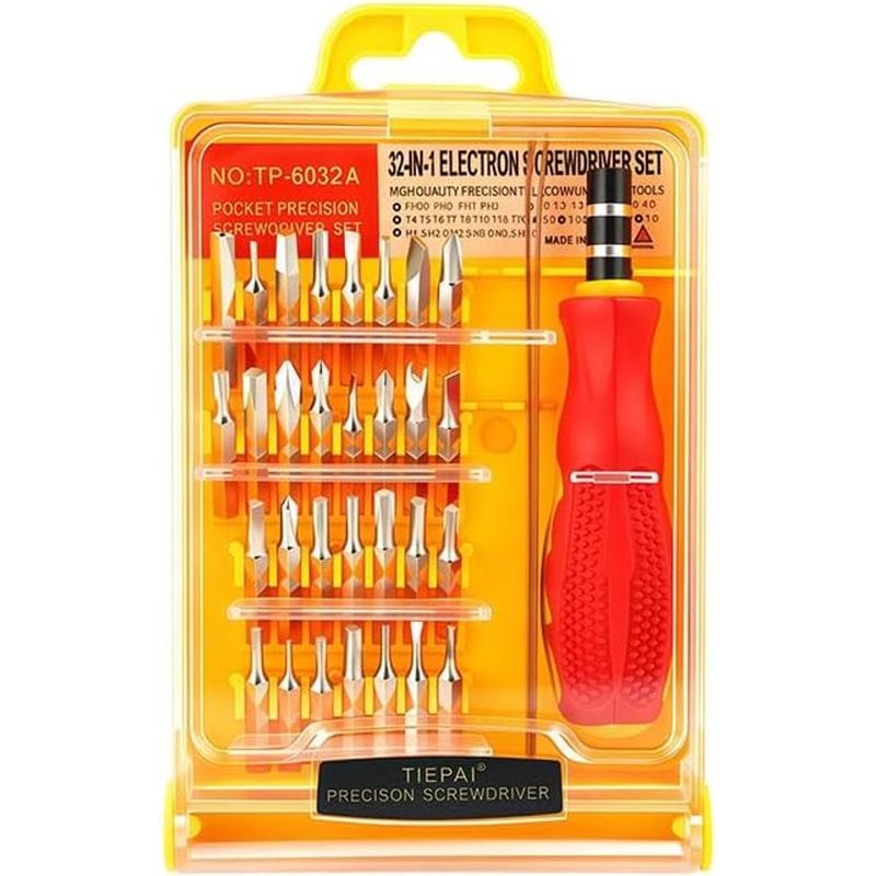 Set Mit 32 Magnetischen Präzisionsschraubendrehern Mit Rutschfestem Griff Und Zubehör Für Präzises Arbeiten