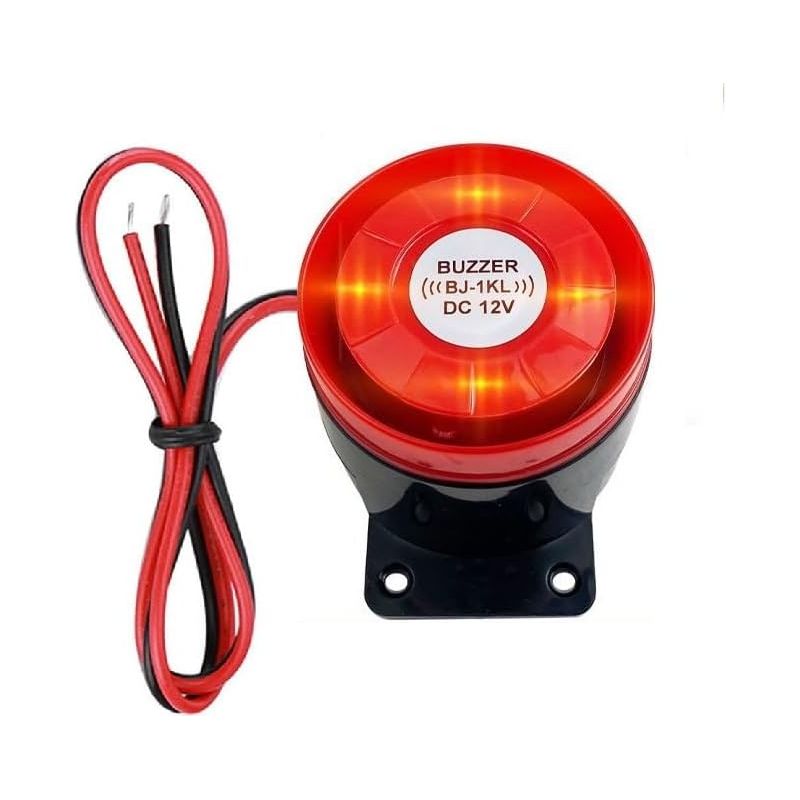24-v-mini-blitzsirene Mit Kabelanschluss, 120 Db Alarmsystem Für Die Heimsicherheit, Roter Blitz (24 Volt)