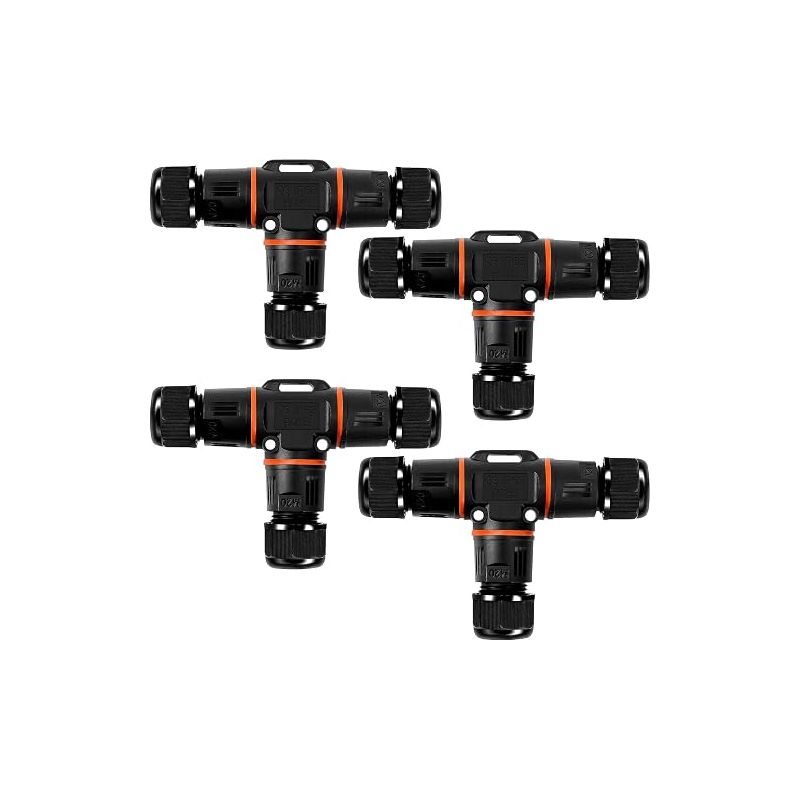 Wasserdichter Elektrischer Verbinder, 3-adriger T-verbinder Für Außenanschlussdosen, Ø 3–12 Mm Kabelverbinder Für Garten Und Außenbereich