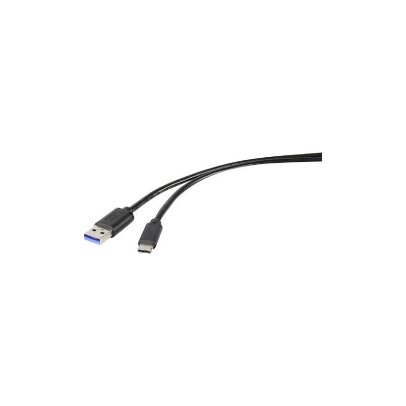 Renkforce Usb 3.2 Gen1 Usb-a Stecker Auf Usb-c® Stecker Kabel, 0,30 M, Schwarz, Rf-4536472