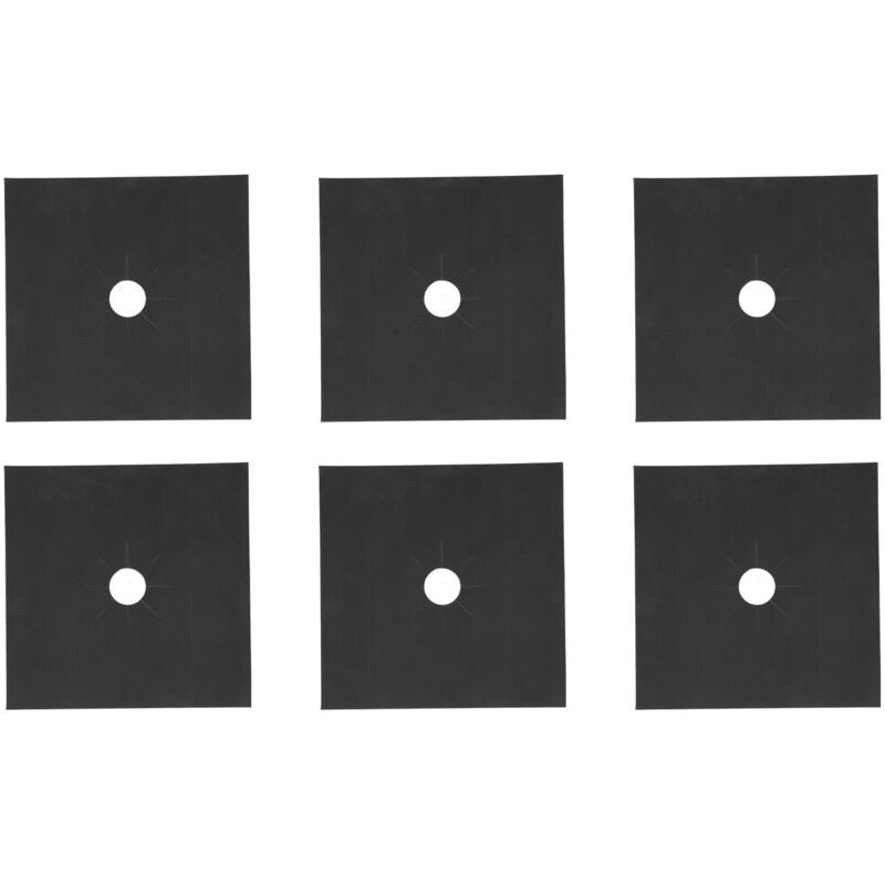 Set Mit 6 Gaskochfeld-schutzmatten, Wiederverwendbar Und Hitzebeständig, Antihaftbeschichtet, Leicht Zu Reinigen, 27 X 27 Cm