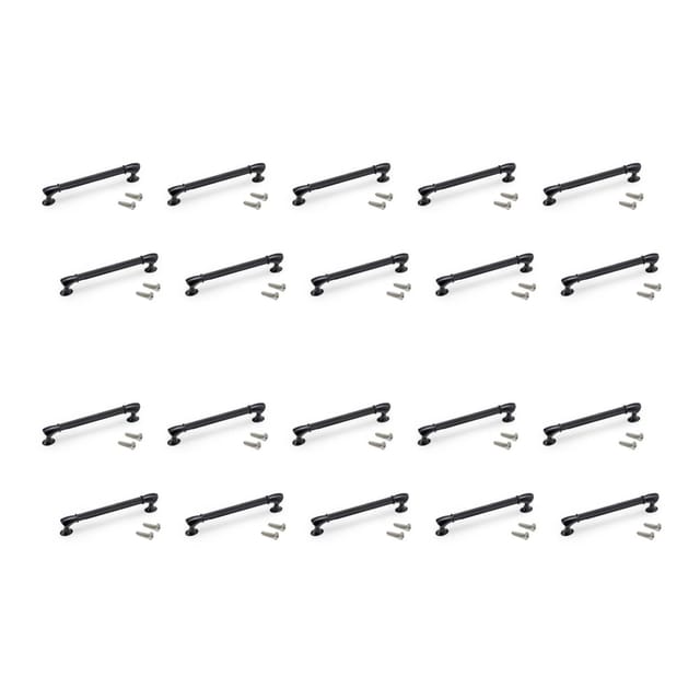 Lot Von 20 Möbelgriffe Suez, L184mm, 160mm Achsenabstand, Aluminium, Schwarz Lackiert - Emuca