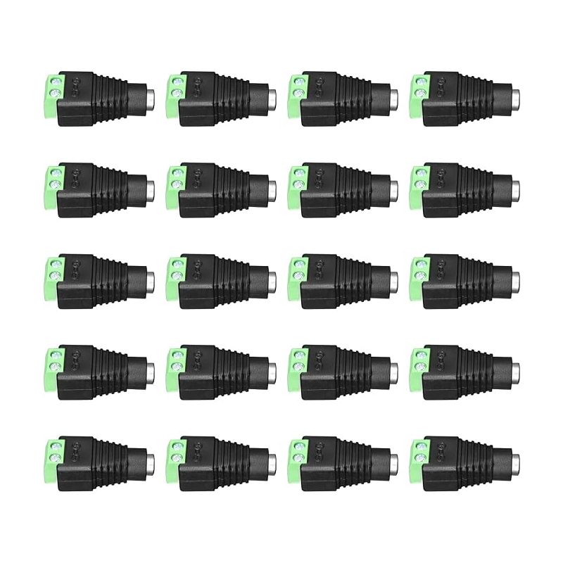 Dc-stromanschlussbuchsen (weiblich), 12 V Dc, Hohlstecker Auf Schraubklemmen-adapter (5,5 Mm X 2,1 Mm) Für Led-streifen, Kabelenden Von Cctv-überwachungskameras, Hohlstecker-adapter