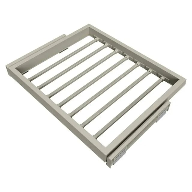 Set Aus 7 Hosenträgern Und Hack Gleitrahmen Für Kleiderschränke, Sanftes Schließen, Verstellbar, Modul 600mm, Steingrau - Emuca