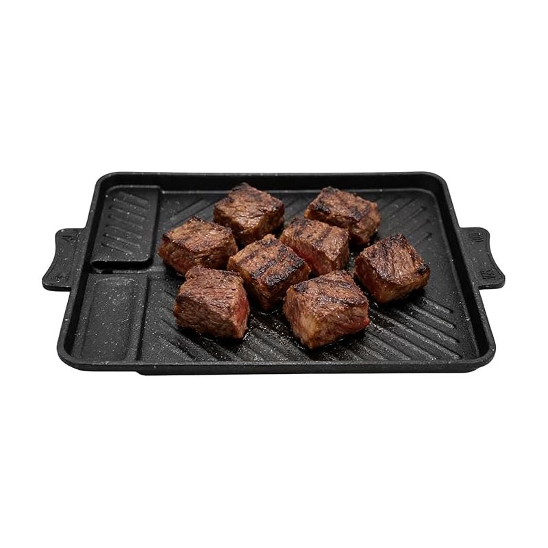 Induktionsgrillplatte, Gusseiserne Grillplatte, Rechteckige Grillpfanne, Grillzubehör Für Camping-gasherde, Grillplatten Für Gasherde, Grillplatten