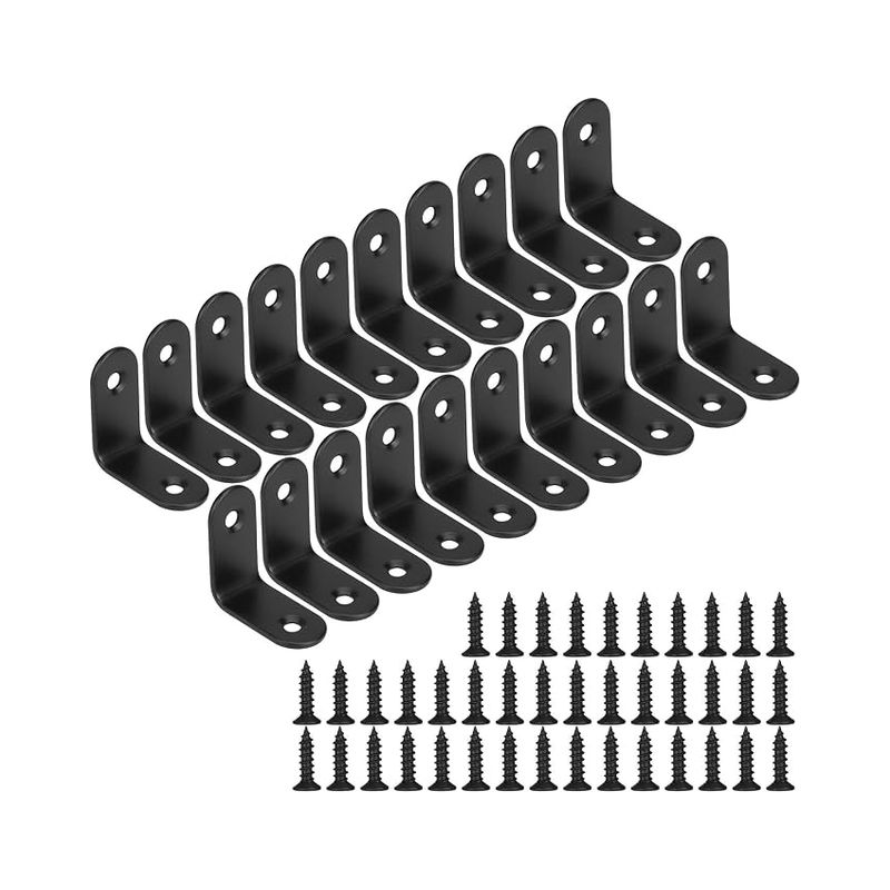 Rechtwinkliger Metallwinkel In L-form Mit Schrauben Für Holzmöbel, Schrankhalterungen, 30 X 30 X 16 Mm, Schwarz