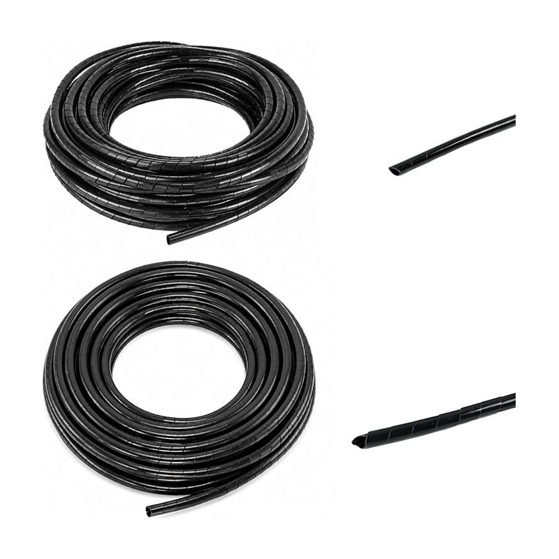 Spiralkabelschutzschlauch Für Elektrokabel, 10 M, Schwarze Kabelabdeckung, 4 Mm Und 6 Mm, Für Bürofernseher