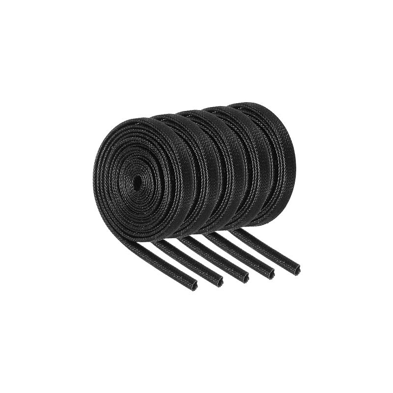Quarkzman Manchons Coupe-feu Für Tresse D'Isolation De Fil, Gaine Und Fibre De Verre Enduite De Silicone Haute Temperature For Le Cablage Électrique Des Conduites Noir 1,5mm