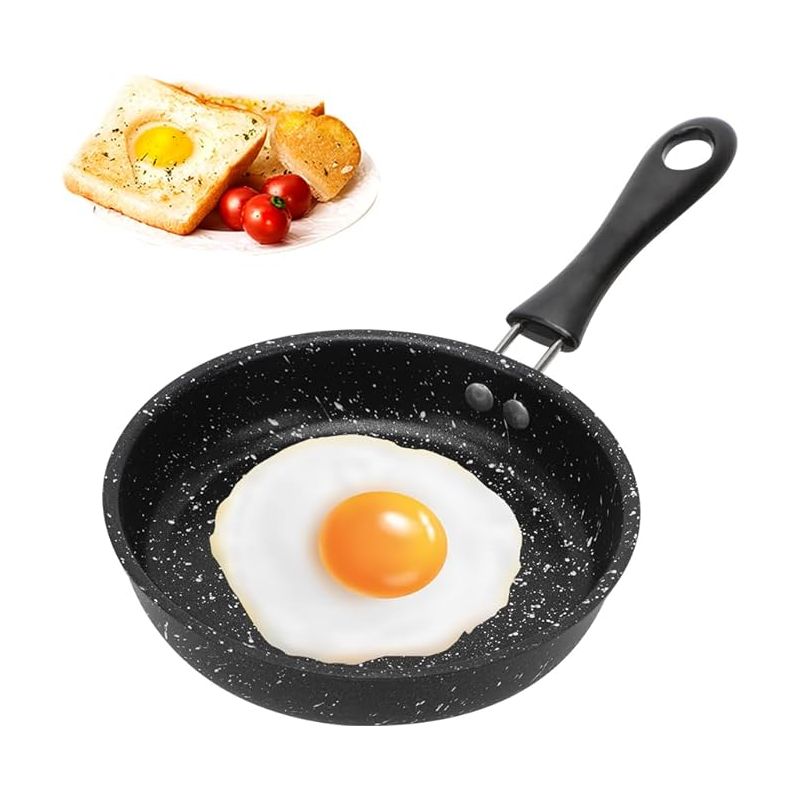 Mini-induktionspfanne, Durchmesser 12 Cm, Antihaftbeschichtet Mit Hitzebeständigem Griff, Tragbar Für Spiegeleier, Camping, Küche Und Gasherd