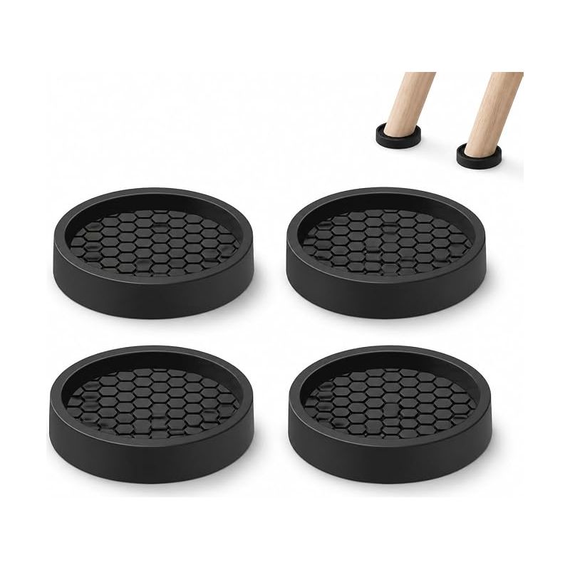 Schwarze Silikon-stuhlbeinschoner Für Möbel, Sofa, Bett Und Tisch