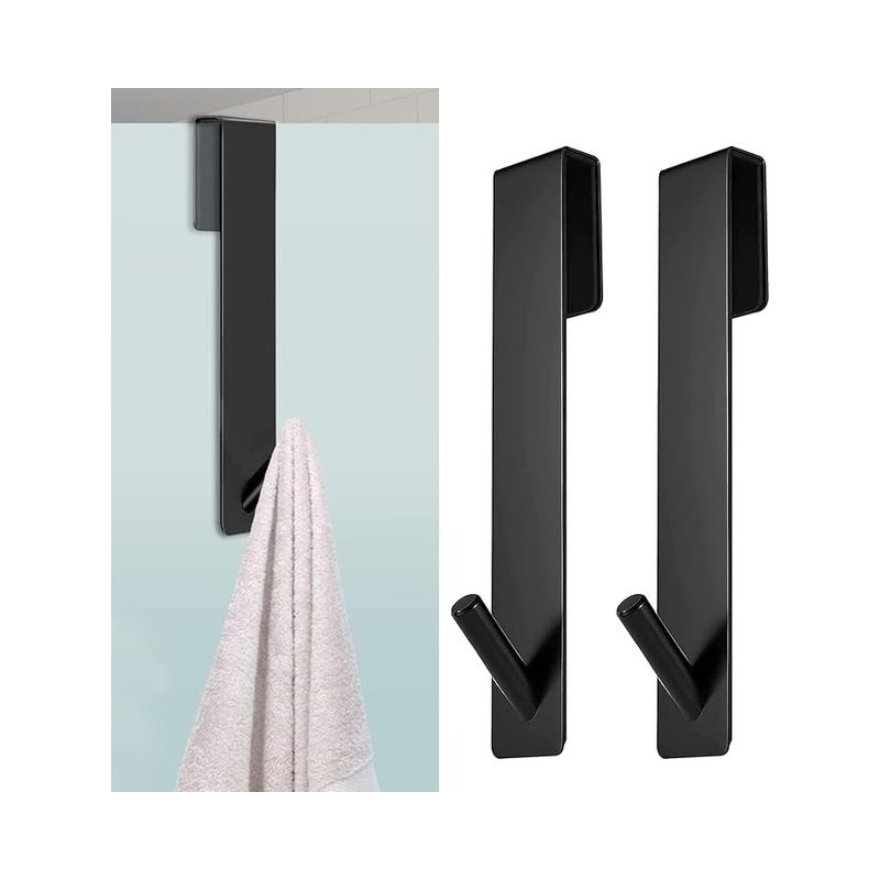Duschtürhaken, Handtuchhaken Mit Schaumstoffschichten Für Duschkabine Und Glasduschwand, Schwarz