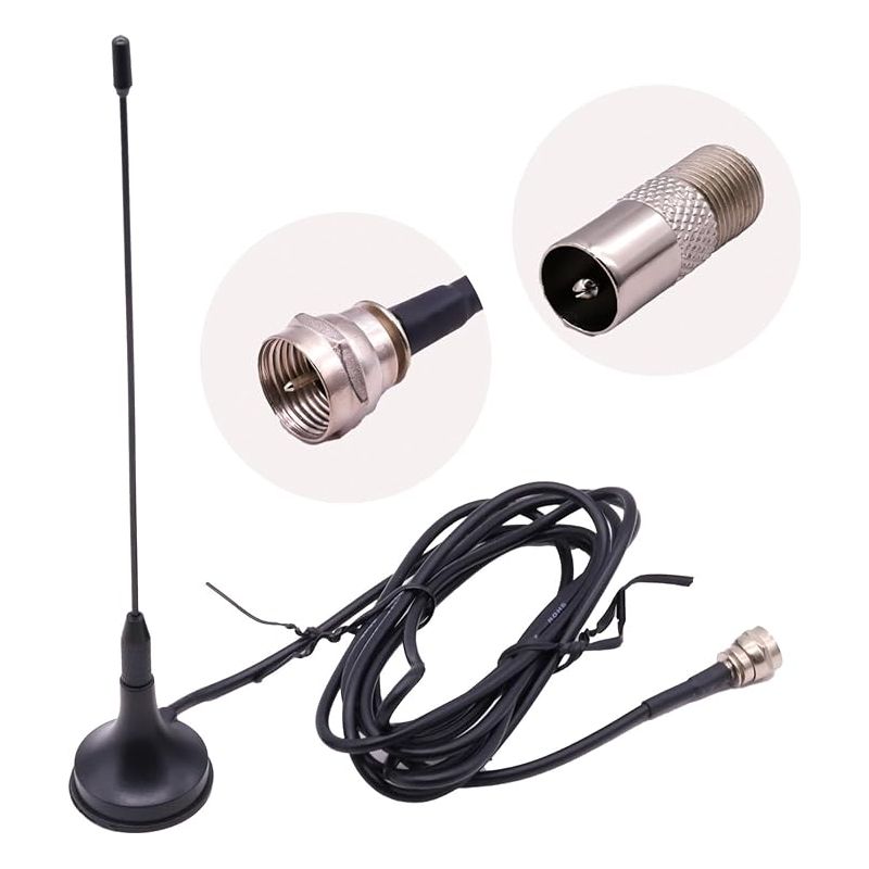 Tragbare Hd-tv-antenne Mit Magnetfuß Für Küche, Lkw, Schlafzimmer 1,5 M Koaxialkabel Für Digitalen Empfang